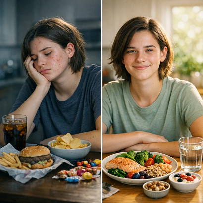 تأثیر تغذیه بر مشکلات شایع بلوغ